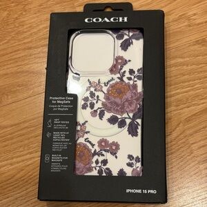 Coach Floral iPhone 15 Pro Case - Purple and Orange